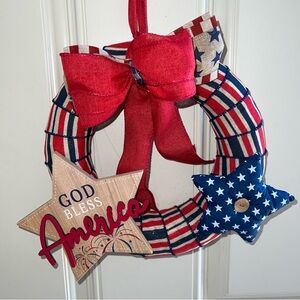 Patriotic America 10 inch  Mini Wreath Indoor Front door decor